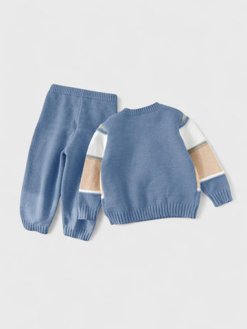 2 Pc Baby Boy Stripe Sweater Set