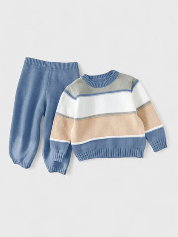 2 Pc Baby Boy Stripe Sweater Set