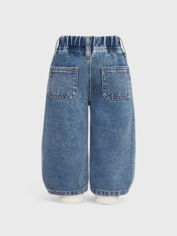 Baby Girl Bow Wide Leg Jeans