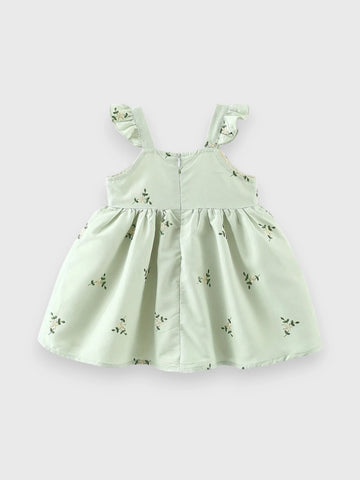 Baby Girl Embroidered Flower Dress with Bag