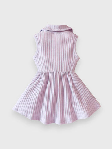 Baby Girl Ribbed Knit Polo Dress