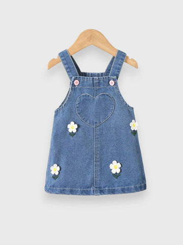 Baby Girl Daisy Denim Overall Dress