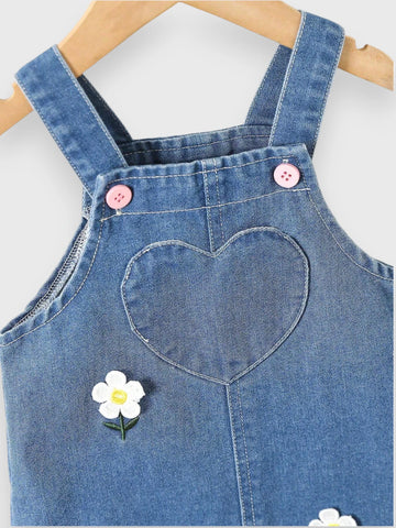 Baby Girl Daisy Denim Overall Dress