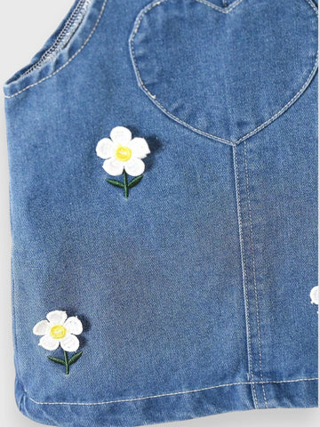 Baby Girl Daisy Denim Overall Dress