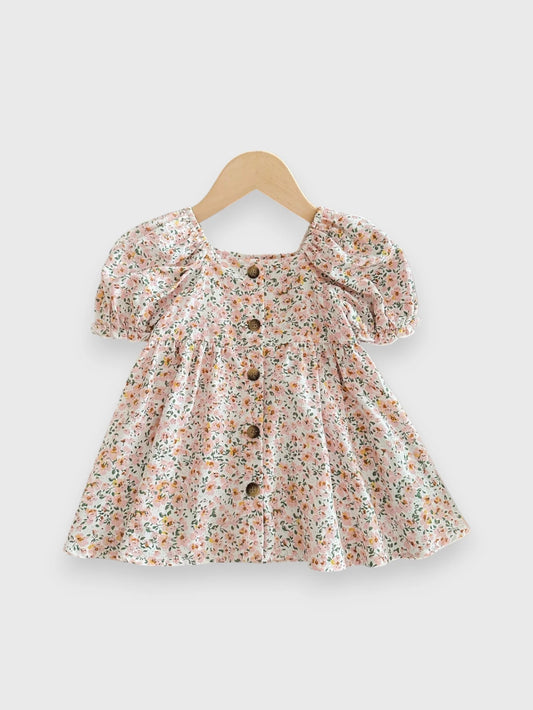 Baby Girl Puff Sleeve Floral Sun Dress