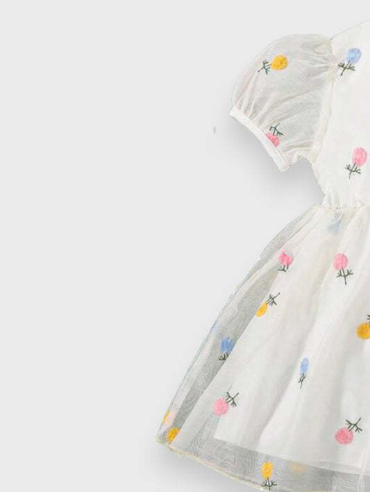 2 Pc Baby Girl Dandelions Dress with Bag