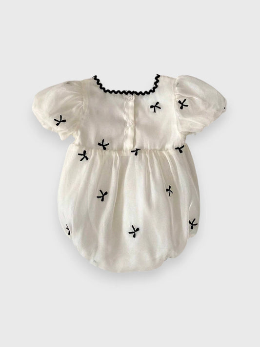 Baby Girl Bow Puff Sleeve Romper