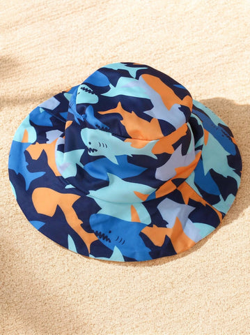 2 Pc Baby Boy Shark One-Piece Swim Suit