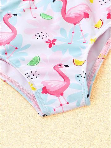 3 Pc Baby Girl Flamingo Swimsuit