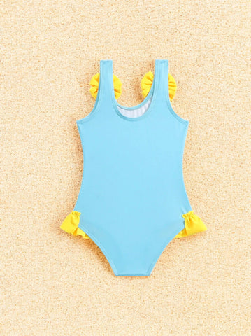 Baby Girl One Piece Rubber Ducky Swimsuit