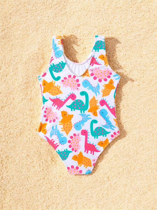 Baby Girl One Piece Dinosaur Swimsuit