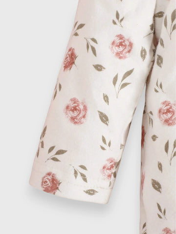 2 Pc Baby Girl Painted Roses Sleeper