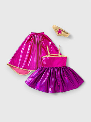 3 Pcs Baby Girl Superhero Costume