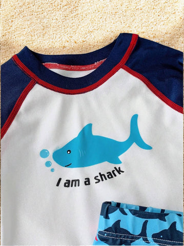 3 Pc Baby Boy Shark Swimsuit Set