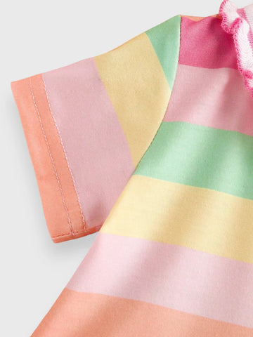 Baby Girl Rainbow Stripe Tennis Polo Dress