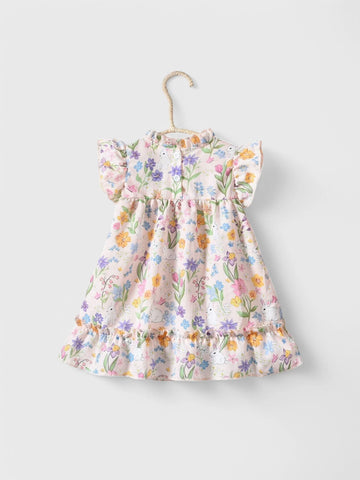 Baby Girl Easter Tulip and Bunny Dress