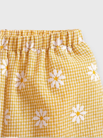 2 Pc Baby Girl Daisy Gingham Set