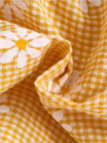2 Pc Baby Girl Daisy Gingham Set