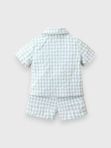 Baby Boy Gingham Shirt Short Set