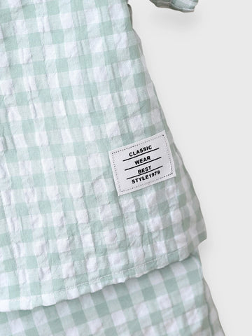Baby Boy Gingham Shirt Short Set