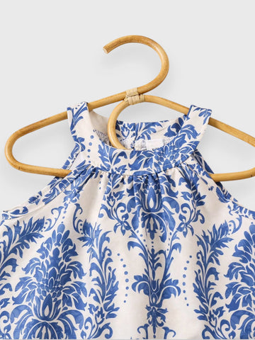 2 Pc Filigree Print Halter Set