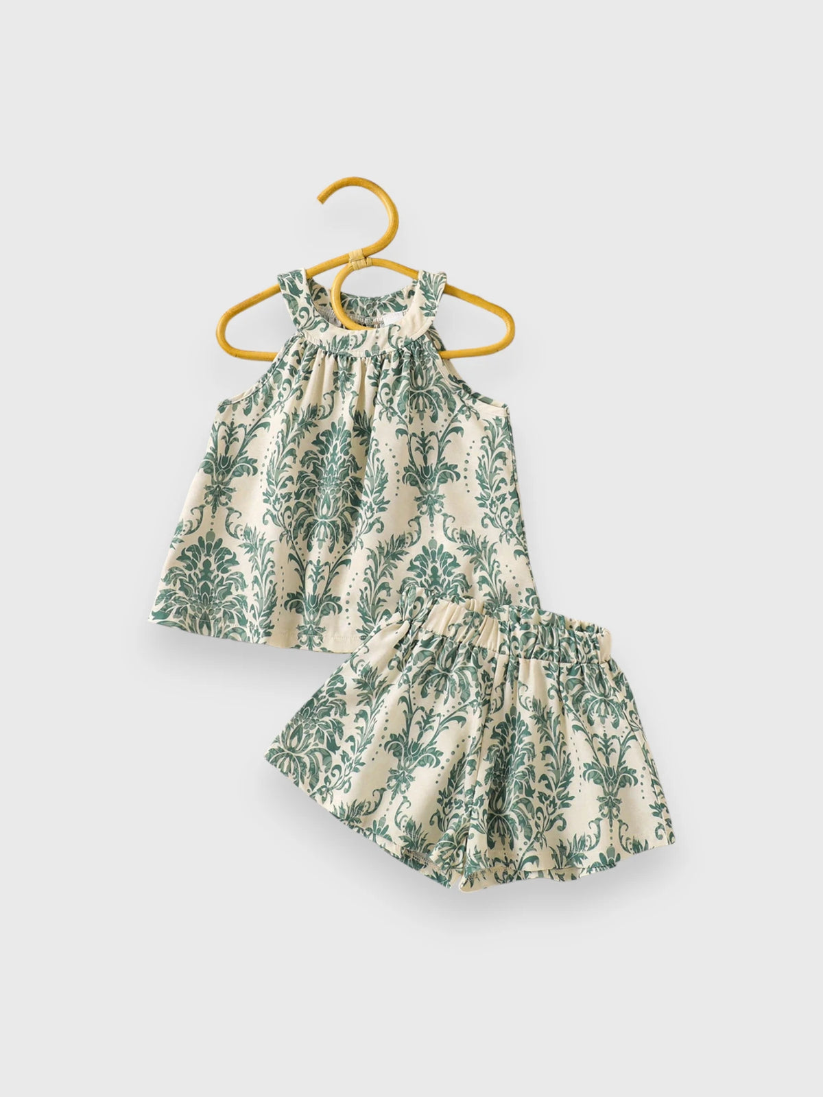 2 Pc Filigree Print Halter Set