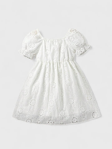 Girls Eyelet Embroidery Dress