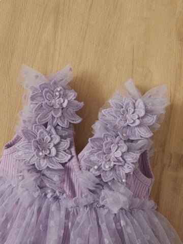 Baby Girl Flower Applique Tulle Dress