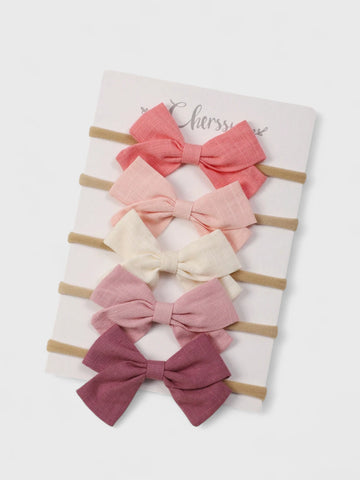 5 Pc Baby Girl Bows Set
