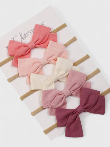 5 Pc Baby Girl Bows Set