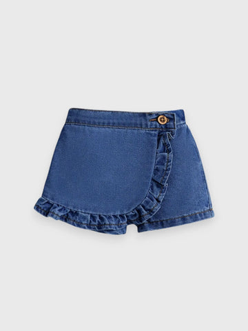 Baby Girl Denim Ruffle Skort