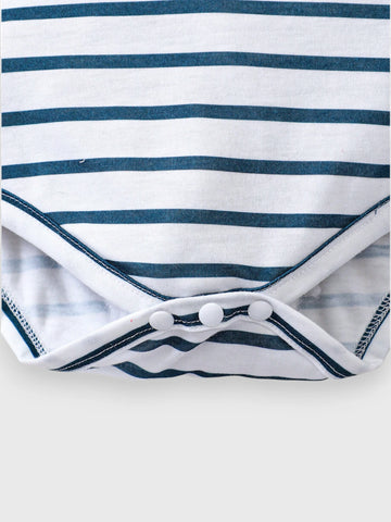 2 Pc Baby Boy Stripe Short Set