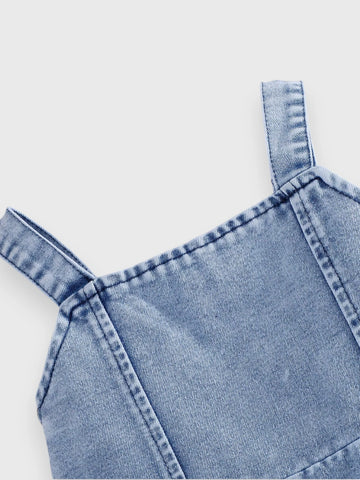 Baby Girl Cargo Pocket Denim Dress