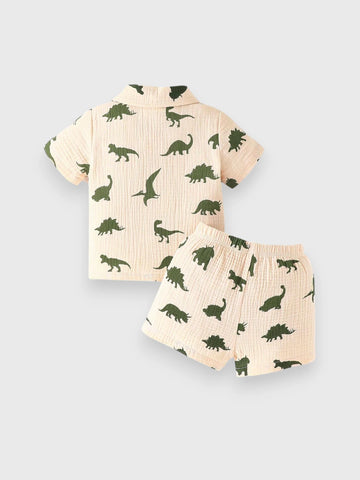 2 Pcs Baby Boy Dinosaur Summer Set