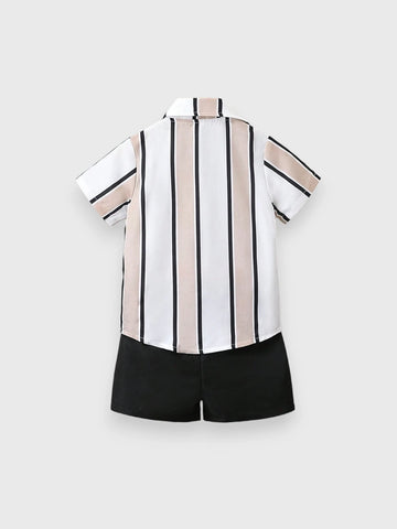 Toddler Boys Stripe Shirt and Shorts Set