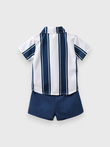 Toddler Boys Stripe Shirt and Shorts Set