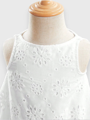Baby Girl White Flare Eyelet Dress