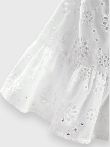 Baby Girl White Flare Eyelet Dress
