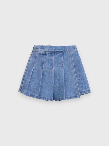 Baby Girl Denim Pleat Skort
