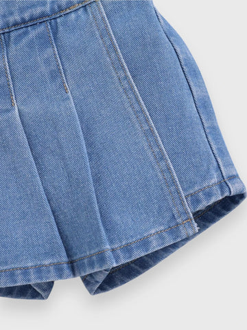 Baby Girl Denim Pleat Skort
