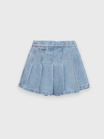 Baby Girl Denim Pleat Skort