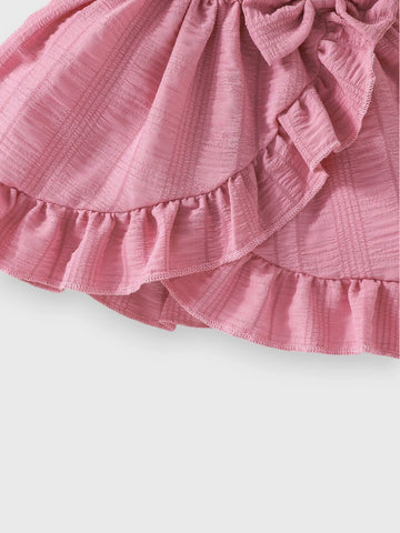 Baby Girl Puff Sleeve Seersucker Dress