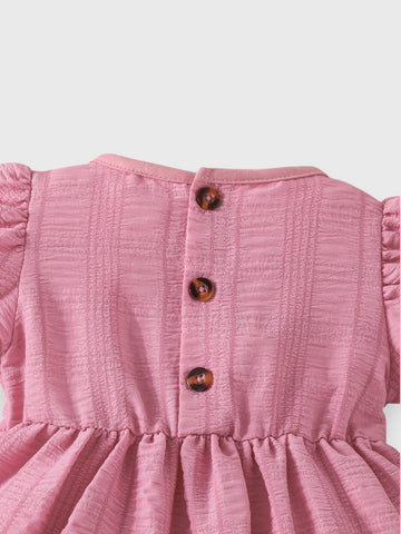 Baby Girl Puff Sleeve Seersucker Dress