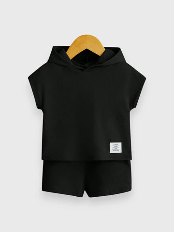 2 Pc Baby Boy Hooded Tee Set