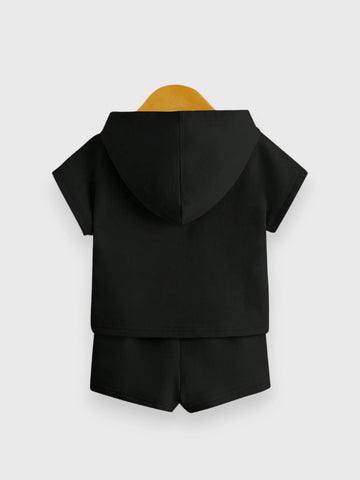 2 Pc Baby Boy Hooded Tee Set