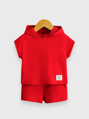 2 Pc Baby Boy Hooded Tee Set
