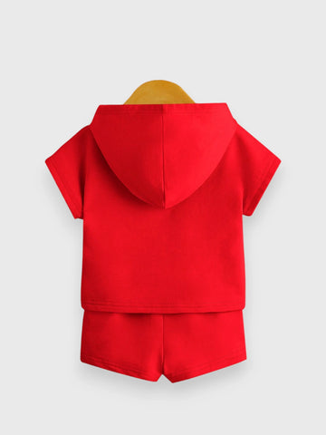 2 Pc Baby Boy Hooded Tee Set