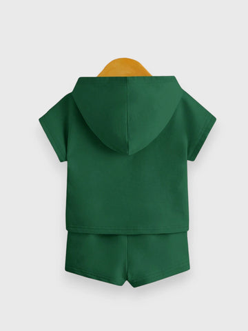 2 Pc Baby Boy Hooded Tee Set