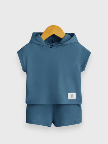 2 Pc Baby Boy Hooded Tee Set