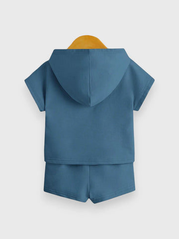 2 Pc Baby Boy Hooded Tee Set
